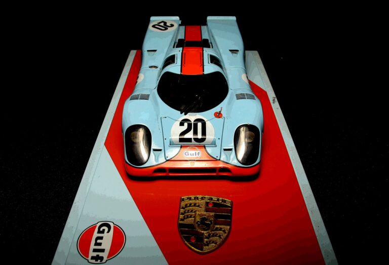 The historical Porsche 917k lemans Gulf