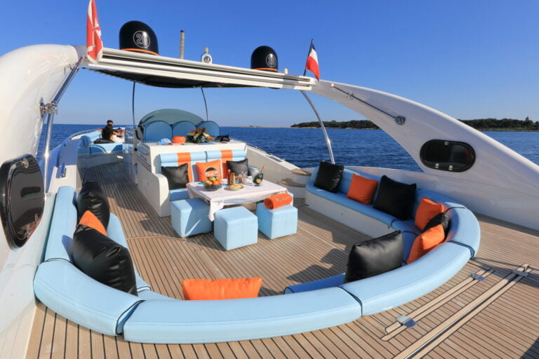 Deck view of the yacht